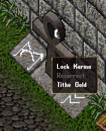 An ankh showing context menu options
