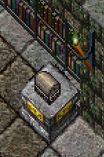 A chest on a pedestal