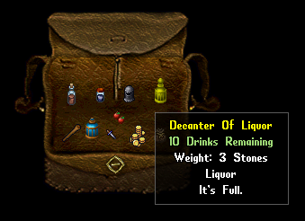 A decanter of liquor