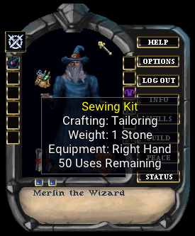 A sewing kit, equipped on hte paperdoll