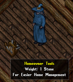 A man showing Homeowner Tools on the ground