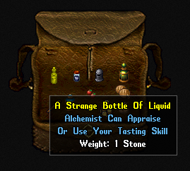 An unidentified bottle of liquid