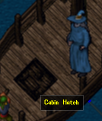 A man next to the Cabin hatch