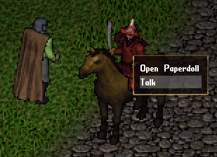 A context menu indicating the Talk option